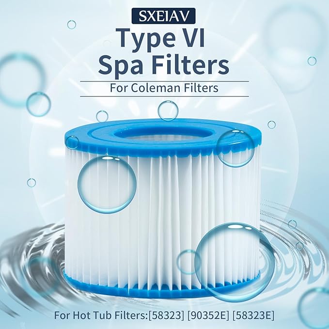 Type vi spa Filter and hot tub Filter Replacement Cartridge for Coleman hot tub Filters, for Inflatable hot tub Filter (6 Pack)