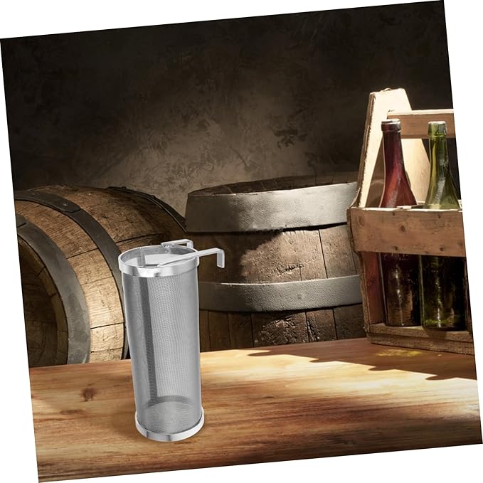 Stainless Steel Grain Brewing Filter Mesh Cylinder Portable Strainer for Homebrew Beer and Wine Brewing Brewing Tool for Filtration