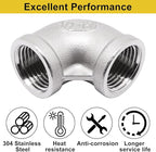 2Pcs 304 Stainless Steel 90 Degree Elbow 1/2" NPT Female x 1/2" NPT Female Threaded Pipe Fitting