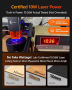 Laser Engraver 10W Laser Engraving Machine for Wood Metal Acrylic Glass Stone, Powerful DIY CNC Portable Laser Cutter 7.9" x 11.8" (Near A4) Offline Engraving Carverall K15 Pro, 10000mW, Class 1