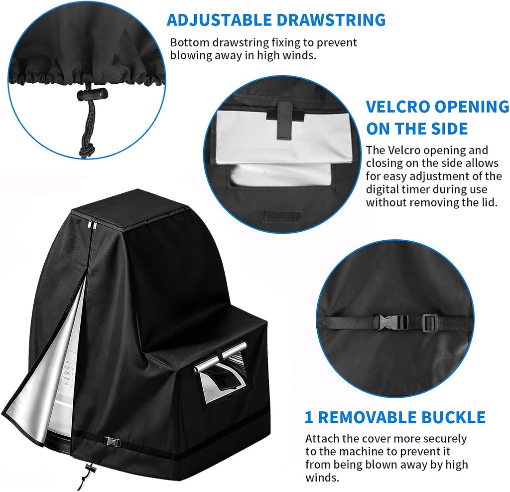 Sand Filter Pump Cover Waterproof, Fits Most Popular Brands 14-16 In Sand Filter Pump 25.5"L x 21.6"W x 27.5"H (Black)