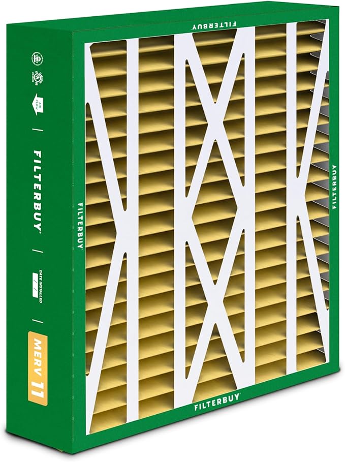 Filterbuy 17.5x21x5 Air Filter MERV 11 Superior Pet & Allergy Defense (3-Pack), Electrostatic Pleated HVAC AC Furnace Filters for Rheem, Ruud, and Protech (Actual Size: 17.13 x 20.63 x 4.38)