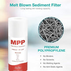 SimPure 5 Micron 10" x 2.5" Whole House Carbon Sediment Water Filter Cartridge Replacement for Home Under-Sink & Countertop Filtration System (Polypropylene, 24 Count)