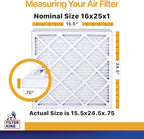 Filter King 16x25x1 Air Filter | 6-PACK | MERV 13 HVAC Pleated A/C Furnace Filters | MADE IN USA | Actual Size: 15.5 x 24.5 x .75"