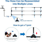 Pre-Assembled Misters for Outside Patio,Outdoor Misting Cooling System w Filter,50FT|15M.Backyard Mist Kit for Garden,Greenhouse,Deck,Umbrella,Canopy,Pool,Porch,Trampoline,Park.