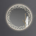 Bathroom Mirror with LED Lights, Wall Mirror with Touch Sensor, Round Mirror with Demister Pad, 3 Light Modes, for Living Room and Bathroom(A,70cm/27.6in)