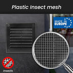 Repa Market 12 x 12 Inch (Outer) Black Square Air Vent Cover - Plastic Fresh Air Intake Vent - AC Cover with Nylon Mesh Screen, Wall, Ceiling HVAC Return Air Register, Modern Soffit Vents