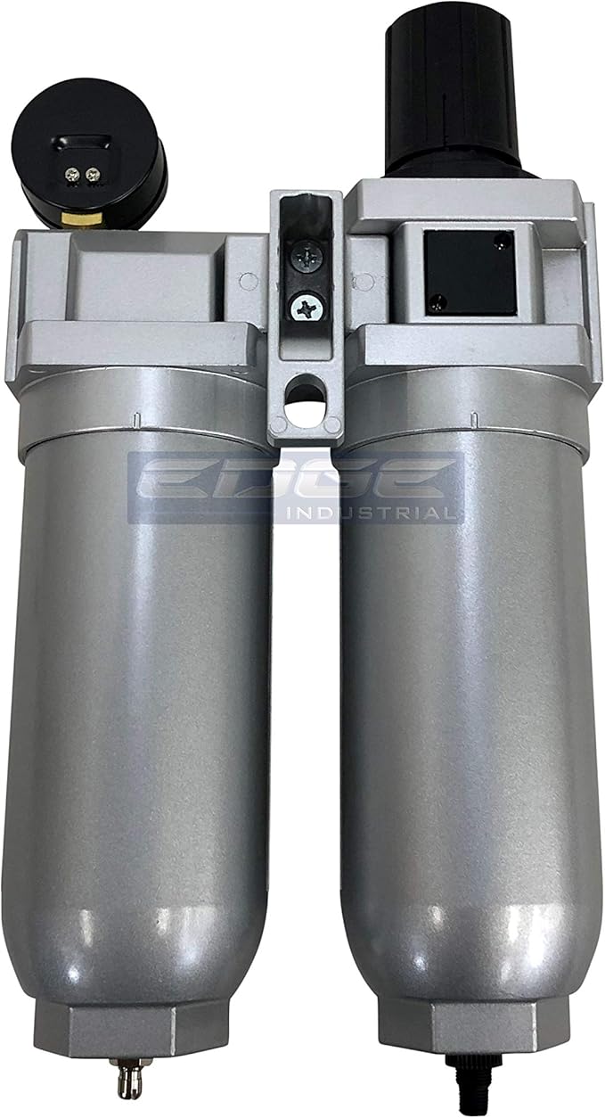 SUPER HEAVY DUTY HIGH FLOW AIR FILTRATION SYSTEM, 2 STAGE PARTICULATE FILTER PLUS OIL REMOVING COALESCING FILTER COMBINATION (3/4" NPT, AUTO DRAIN)