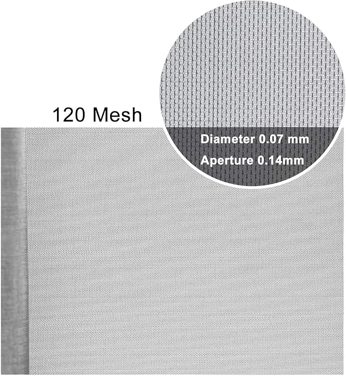 Stainless Steel Woven Wire Mesh 304 Stainless Steel Insect Screen Mesh, 20 Mesh 120 Mesh Air Vent Mesh Metal Woven Wire Mesh for Vent, Filter, Window & Garden