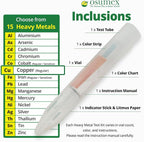 Heavy Metal Test Copper Test Kit Regular 1 Pack - at Home Water Testing Kits for Drinking Water, Heavy Metal Test Kit Water Tester, Copper Water Testing Kit for Water, Food, Urine, & Other Materials