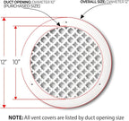 SABA Home Decor Air Vent Cover Grille - Acrylic Plexiglass 10" Round Duct Opening (12" Round Overall) White Finish Registers for Walls and Ceilings NOT for Floor USE, Venetian (1, 10" Round Screws)