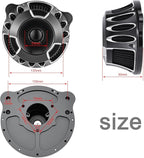 Motorcycle Air Filter Kit CNC Air Cleaner Turbine Intake System Fit for Harley Touring Street Glide Road King Trike 2008-2016, Softail 2016-2017 (C-Black)