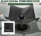 PET Storm Drain Filter-47.2x47.2x23.6in Oil & Sediment Guard with 4 Lifting Loops,Square Witches Hat Catch Basin Filter for Parking lot Street Construction Site Industrial Plant
