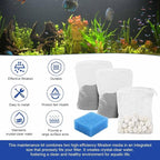 Aquarium Media Maintenance Kit Replacement for Fluval AC30 Power Filter, Three-Stage Filter Media Kit, Includes Replacement Bio Foam, Activated Carbon & Ceramic Rings, for 10-to-30 Gallon Aquariums