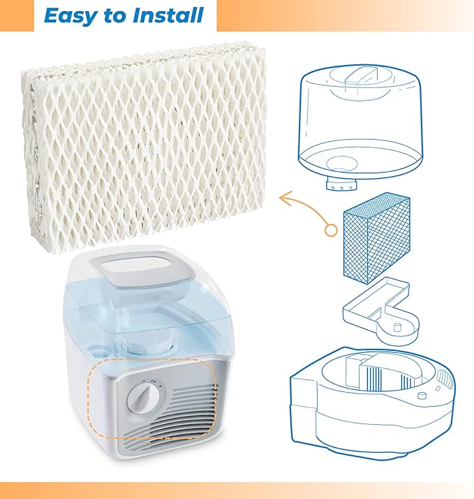 ANTOBLE 2 Pack WF813 Humidifier Filter Replacement for ReliOn RCM-832 RCM-832N, ProCare PCWF813 PCWF-813 PCCM-840 PCCM-832N, Equate EQWF813 EQ 2119-UL Cool Mist Humidifier Filters