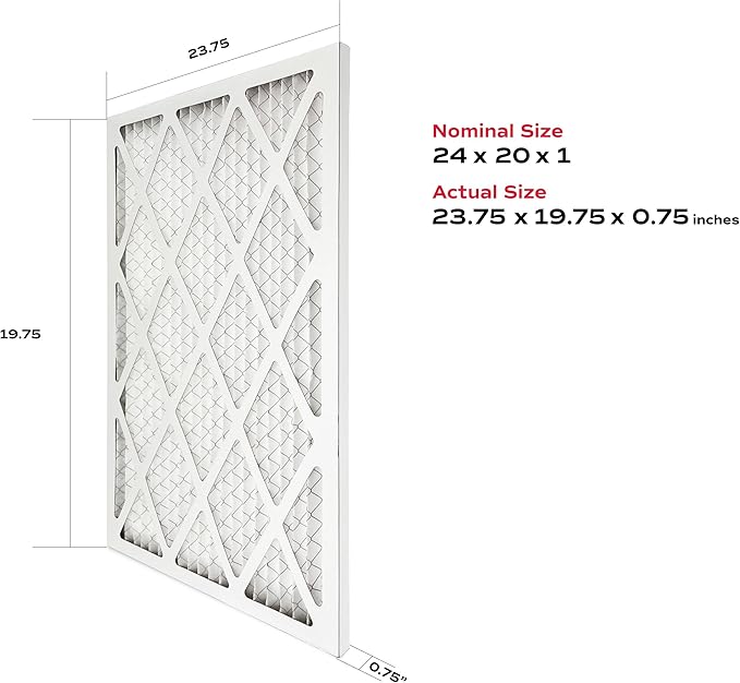 True Blue 20x24x1 MERV 11 Allergen Air Filter (4-Pack) | Electrostatic Pleated HVAC Furnace Air Filter | Replacement Filter for Home Use | Made in USA