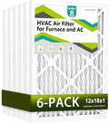 12x18x1 Air Filter MERV 8 (6-Pack), HVAC/Furnace AC Filter Replacement, Dust Defense–Comparable with MPR 600 & FPR 5 (Actual 11.75x17.75x0.75)