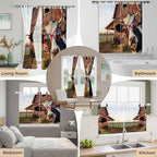Farm Cows Kitchen Curtains 36 Inch Length, Small Window Curtains Tab Top, Farmhouse Barn Funny Animals Butterfly Light Filtering Short Window Treatments Tier Drapes 27.5"x36" 2 Panel