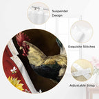Chicken Sunflowers Kitchen Curtains 24 Inch Length, Small Window Curtains Tab Top, Farmhouse Animals Red Barn Bees Light Filtering Short Window Treatments Tier Drapes 27.5"x24" 2 Panel