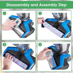 Brush Filter Replacement for Bissell CrossWave Floor and Area Rug Cleaner 3888A 2306A 1785 Serie, 2 Multi Surface Brush 1868 + 2 Filter 1866, Compare to Part 1608683,160-8683,1608684