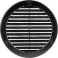 Vent Systems 6" Inch (Opening Dimensions) - Pack of 100 - Black Soffit Vent Cover - Plastic Round Air Vent Grille - Built-in Mesh Screen - HVAC Register Louver for Bathroom, Home, Kitchen