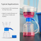 Pack of 9 Diposable Vacuum Filter Units 500mL 0.2μm PES Hydrophilic Membrane