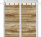 Light Brown Wood Grain Living Room Curtains 84 Inch Length, Window Curtains Tab Top, Western Farmhouse Barn Door Light Filtering Window Treatments Drapes 42"x84" 2 Panel