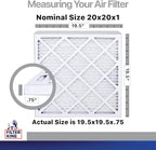 Filter King 20x20x1 Air Filter | 4-PACK | Carbon MERV 8 HVAC Pleated A/C Furnace Filters | MADE IN USA | Actual Size: 19.5 x 19.5 x .75"
