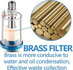3 Pcs Mini in-Line Air Filter Water Oil Separator for Air Line with 5 Pcs Spray Tool Filter,1/4'' NPT Inlet and Outlet Oil Water Separator Airbrush Filter Moisture Separator