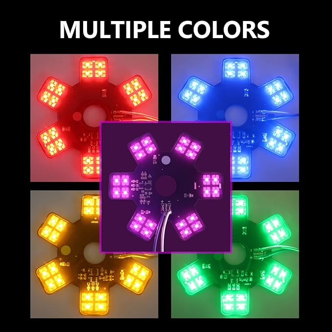Air Cleaner LED Light 5" Truck Decorative Hex Style Air Filter Lamp for Peterbilt, Kenworth, Trailers, RVs', Campers Support IP67 12-24V Sold Individually (Green)