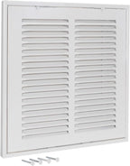 EZ-FLO 14 x 14 Inch (Duct Opening) Return Air Vent Cover for Wall or Ceiling, Solid Steel Return Air Filter Grille, HVAC Vent Cover, White, 61653