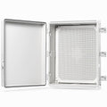 QILIPSU Waterproof Junction Box IP67 Outdoor Plastic Electrical Project Enclosure Weatherproof with Mounting Plate, Wall Brackets, Hinged Grey Cover 20"x16.1"x7.9"