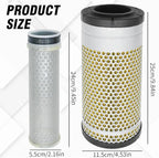WA10890 Air Filter Replacement for Yanmar Excavators VIO50-6A Replacement for John Deere Excavators 30G 35G 50G Replacement for Kubota Loaders R430, Replaces WA10854