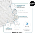 Simply 20x25x2 Air Filter, MERV 8, 6 Pack, Furnace Air Filter for HVAC (Actual Size: 19.5"x24.5"x1.75") DUST, Pet & Allergy Control