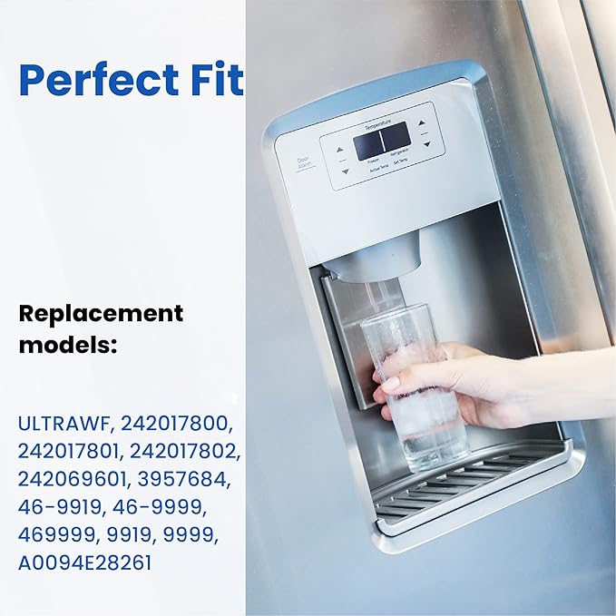 HP005 Replacement for Frigidaire ULTRAWF, Pure Source Ultra, Kenmore 9999, 469999, 46-9999, A0094E28261 Water and Ice, Height 11 inches, 4 Count