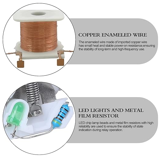 Electromagnetic Power Relay, 14-Pin 5 AMP 12V DC Relay Coil with Socket Base, LED Indicator, 4PDT 4NO 4NC - MY4NJ [Applicable for DIN Rail System]