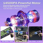 14500PA Computer Vacuum Cleaner Keyboard Cleaner Compressed Air Duster - Cordless Handheld Mini Vacuum for PC/Laptop Cleaning - Portable Air Duster for Car/Home/Office