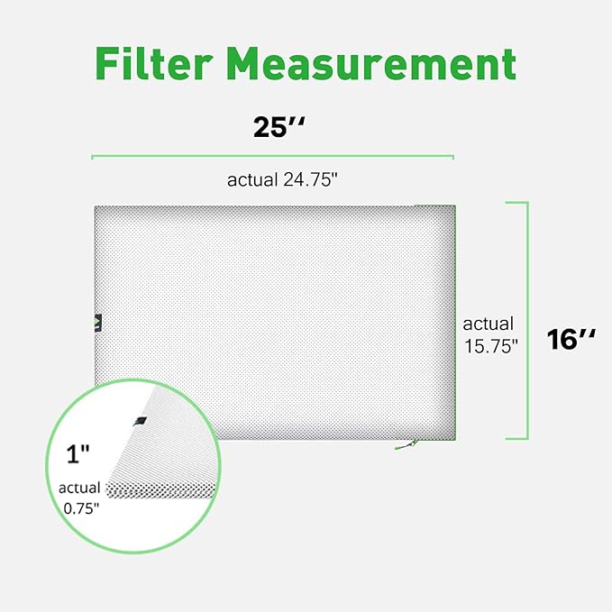 REair 16x25x1 Air filter Pro Kit, Washable and Reusable Air Filter 16x25x1 for AC HVAC Furnace, MERV 8 Air Filters Machine Washable & Dryer Friendly, AC Furnace Air Filter, Include 2 Filters&1 Frame