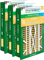 Filterbuy 20x30x5 Air Filter MERV 11 Superior Pet & Allergy Defense (3-Pack), Electrostatic Pleated HVAC AC Furnace Filters Replacement for Honeywell Return Grille (Actual Size: 18.38 x 28.63 x 3.69)