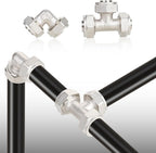 Hromee Compressed Air Piping System with 3/4 inch x 100 feet HDPE Tubing and Aluminum Outlet Blocks for Garage Connect Air Compressor Hose Accessories 37 Pieces
