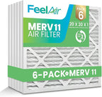 20x20x1 Air Filter – 6 Pack, MERV 11 Pleated HVAC & Furnace Filter, Electrostatic Mechanical Filtration (Actual Size 19.75 x 19.75 x 0.75)