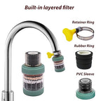 3 Pack Faucet Mount Filters,Faucet Water Filter for Kitchen,Activated Carbon Faucet Water Purifier Tap Filtration for Kitchen Bathroom Removes Chlorine Fluoride Heavy Metals Hard Water (Random Color)