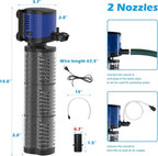 TARARIUM Aquarium Filter Powerful 700GPH for 100-400 Gallon Large Fish Tank Small Pond Fountain, Wave-Maker Submersible Water Pump Turtle Tank Filter for Saltwater & Freshwater System