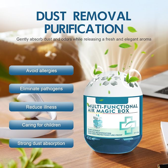 Indoor Air Purification Dust Removal Magic Box, Multi-Functional Air Magic Box Purifier, Long-Lasting Freshness, No Electricity & Noise (2pcs)