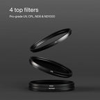 Urth 82mm UV, Circular Polarizing (CPL), ND8, ND1000 Lens Filter Kit (Plus+)