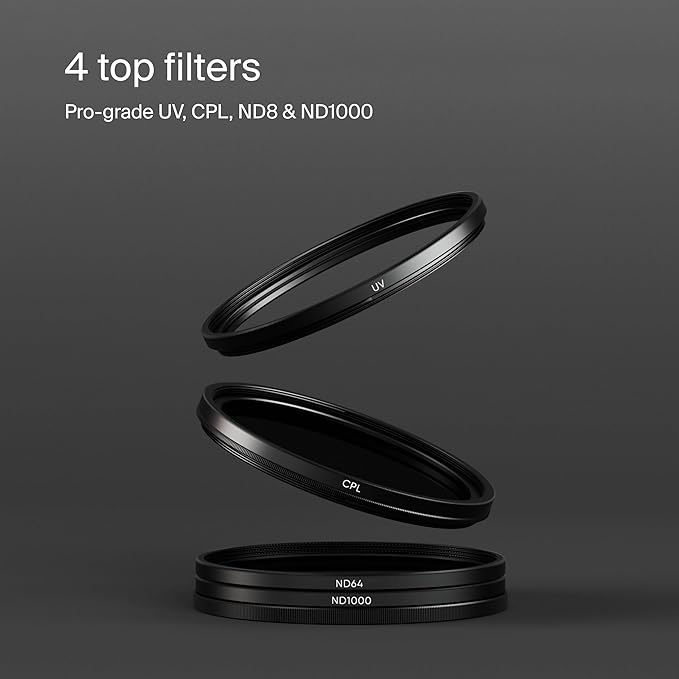 Urth 67mm 4-in-1 Lens Filter Kit (Plus+) - UV, CPL, Neutral Density ND8, ND1000, Multi-Coated Optical Glass, Ultra-Slim Camera Lens Filters