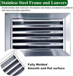 Heat Dissipation Louvered Vent Wall Gable Vents 304 Stainless Steel, Weather-Resistant Air Grille for Shed Barn Generator Box(26x35in/65x90cm)