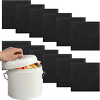 Biaungdo 12 Pack 5 Inch Sqaure Charcoal Filter Replacements, Black Kitchen Compost Bin Filters for Countertop Square Carbon Filter Bin Pail Replacement