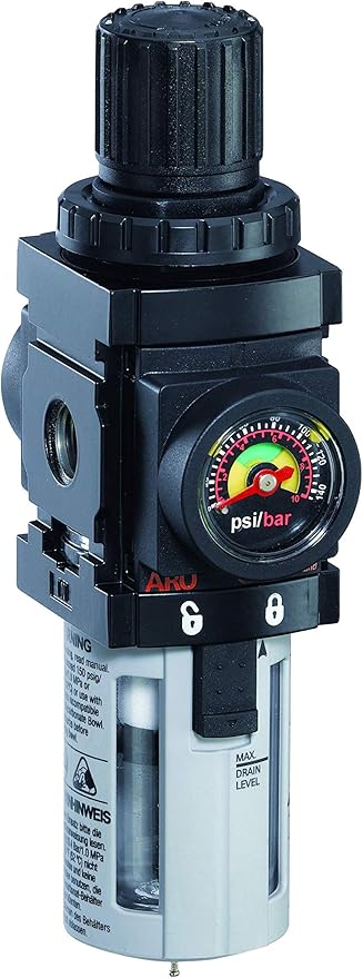 ARO P39124-600-VS Air Filter-Regulator Piggyback, 1/4" NPT - 150 psi Max Inlet