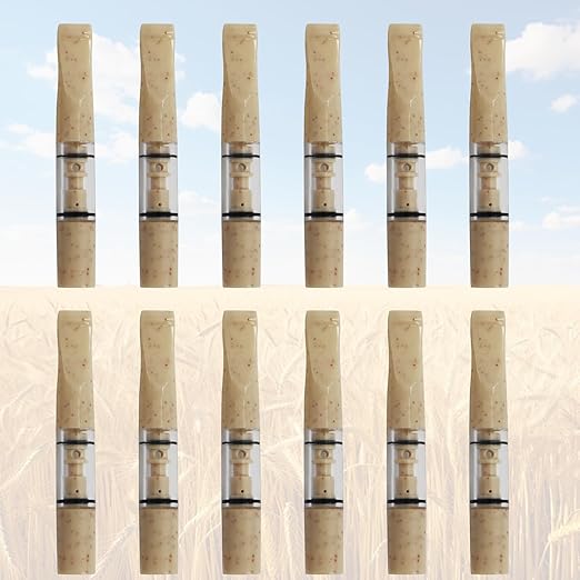 Cigarette Filters Wheat Straw 12pcs Cigarette Holder Reusable Clean Tar Tobacco Filter with Multi-Filtering for Standard Size Cigarettes Ø8mm,Slim Cigarettes Ø6mm and Ø5mm